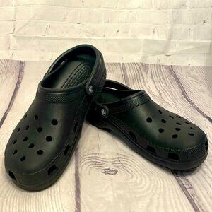 Crocs Mens Classic Black Round Toe Clogs M 12
